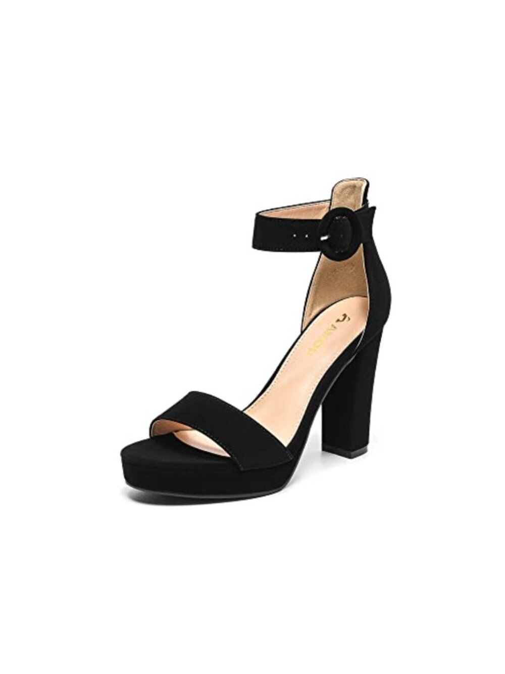 Women's 4" Platform Chunky Heel Sandals Ankle Strap Faux Suede Pumps